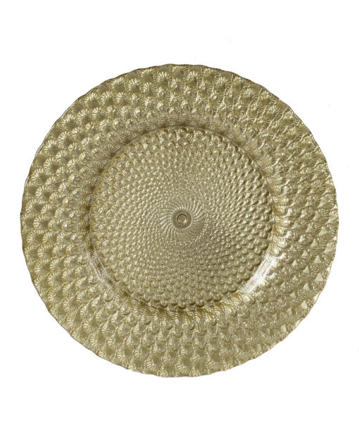 Gold Plume Glass Charger Plate