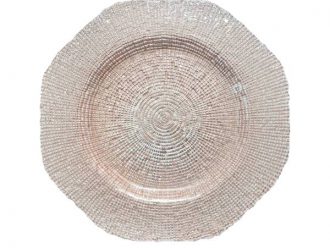 Glass Blush Hexagon 13" Charger Plate