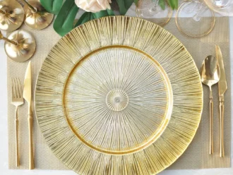 Glass Gold Urban Charger Plate