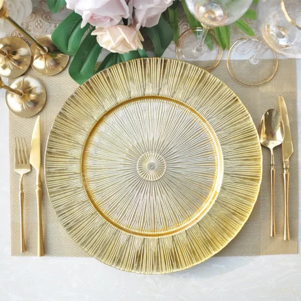Glass Gold Urban 13" Charger Plate
