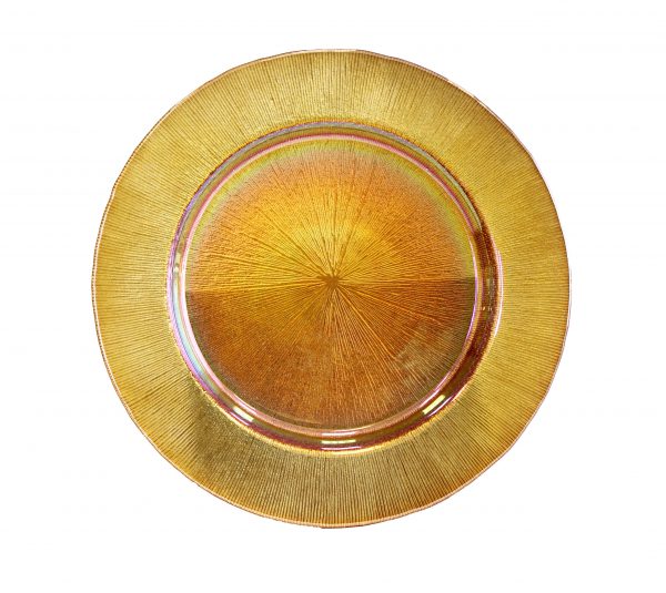 Glass Gold Opal 13" Charger Plat