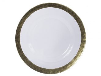 Glass Hammered Gold 12.5" Charger Plate