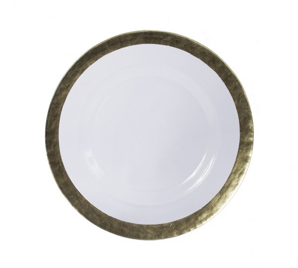 Glass Hammered Gold 12.5" Charger Plate
