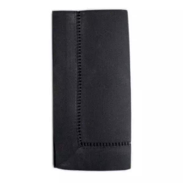 Hemstitch Black Napkin