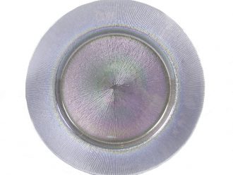 Glass Silver Opal 13" Charger Plate