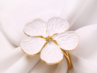 Petunia White Napkin Ring