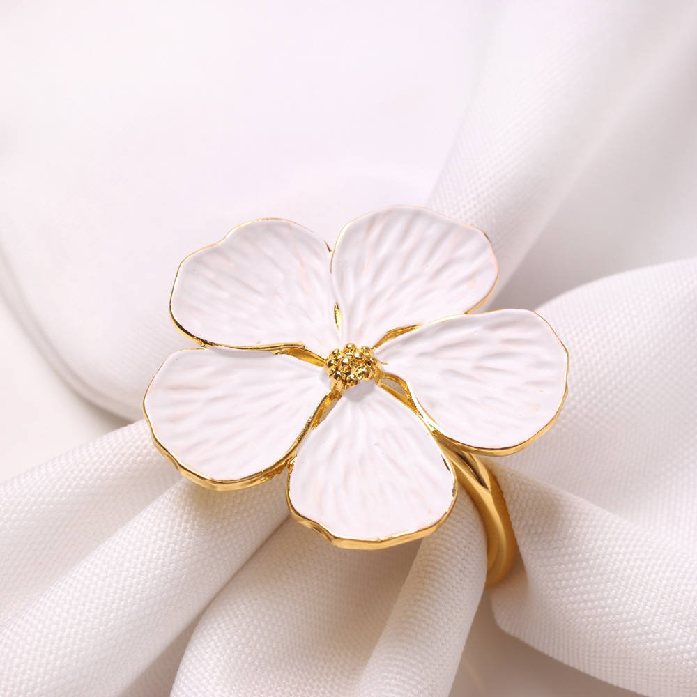 Petunia White Napkin Ring - The Finishing Touch