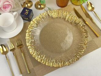 Glass Milan Gold Charger Plate