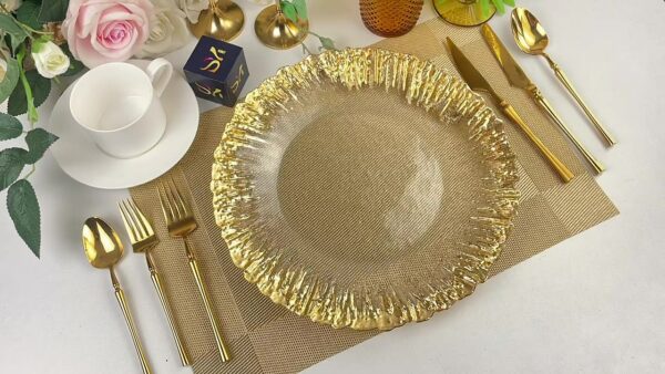 Glass Milan Gold Charger Plate